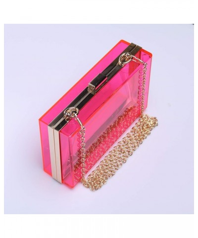 Women Acrylic Transparent Gold star Evening Bags Purses Clutch Vintage Banquet Handbag Pink $14.40 Evening Bags