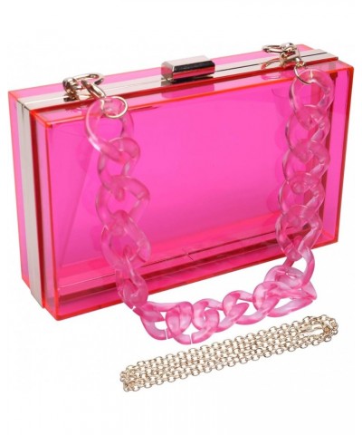 Women Acrylic Transparent Gold star Evening Bags Purses Clutch Vintage Banquet Handbag Pink $14.40 Evening Bags