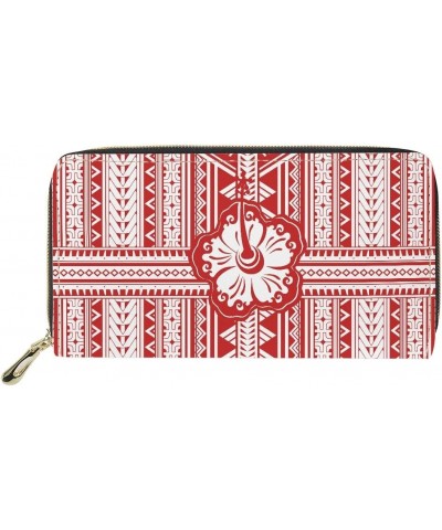 Zip Around Clutch Purse Hippie Mandala PU Leather Money Clutch Purse Long Clutch Wallet Zipper Clutch Purse Handbag Red $14.8...