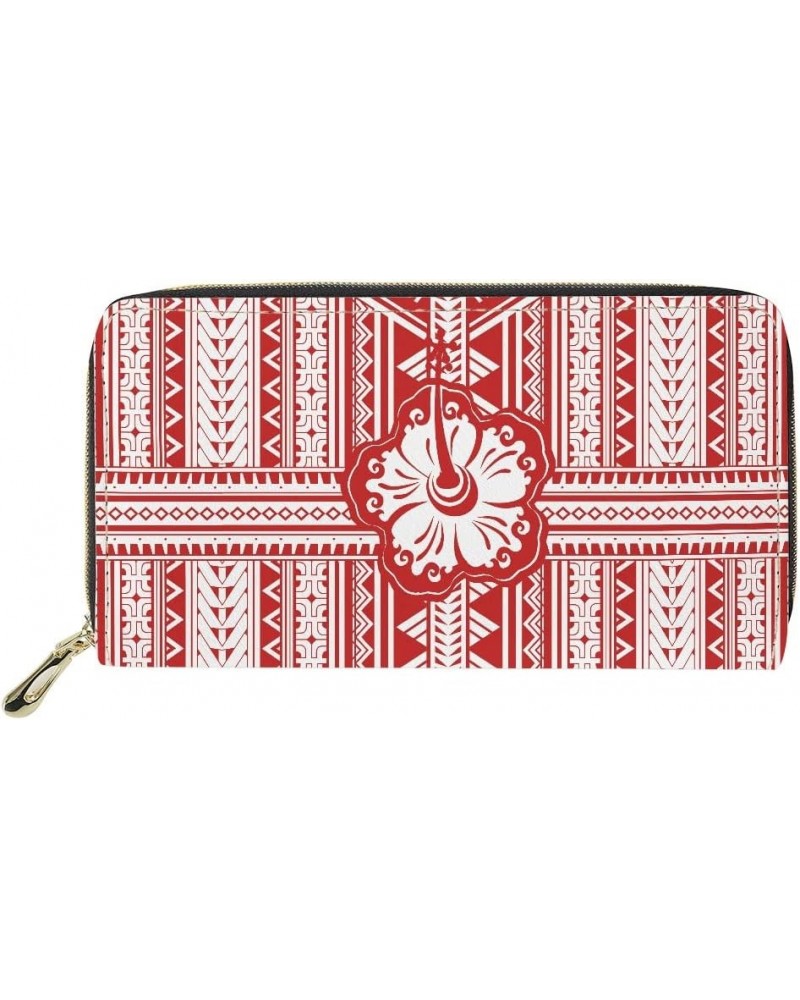 Zip Around Clutch Purse Hippie Mandala PU Leather Money Clutch Purse Long Clutch Wallet Zipper Clutch Purse Handbag Red $14.8...