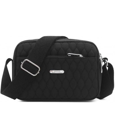 Nylon Shoulder Bag for Women Small Square Bag Crossbody Bag Travel Portable Handbag Purse Shopping Totes Black $12.14 Totes