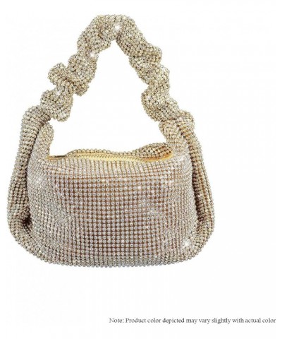 All Rhinestone Slouch Bag With Scrunch Handbag (H-MONROE) Nude $47.69 Handbags