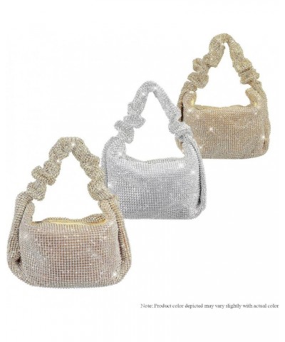 All Rhinestone Slouch Bag With Scrunch Handbag (H-MONROE) Nude $47.69 Handbags