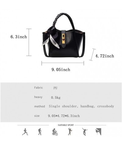 Retro Tote Bag Women's Versatile One Shoulder Crossbody Bag Handbag Black $18.40 Crossbody Bags