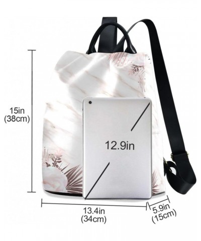 Rose Pink Marble Backpack Purse for Women Travel Bag Anti Theft Back Pack Fashion Shoulder Bag with Adjustable Straps $21.59 ...