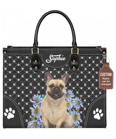 Personalized French Bulldog Dog Handbags, Custom Name Dog Leather Bags, Purses, Shoulder Bag, Gift For Dog Mom Dog Lover Styl...