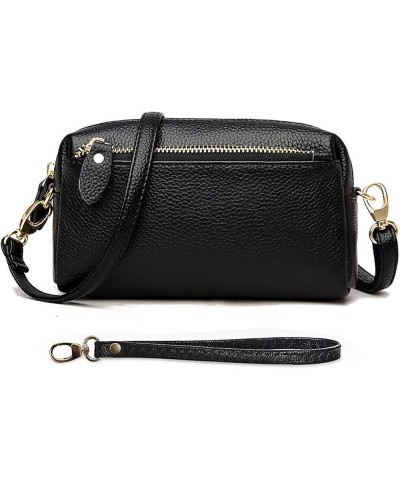 Women's Genuine Leather Wristlet Clutch Wallet Purses Small Crossbody Bags 7 Inch Shoulder Handbag 2 Straps Black $11.07 Wris...