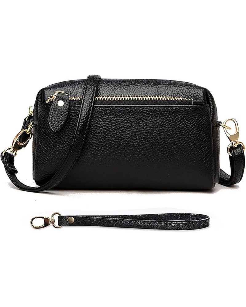 Women's Genuine Leather Wristlet Clutch Wallet Purses Small Crossbody Bags 7 Inch Shoulder Handbag 2 Straps Black $11.07 Wris...