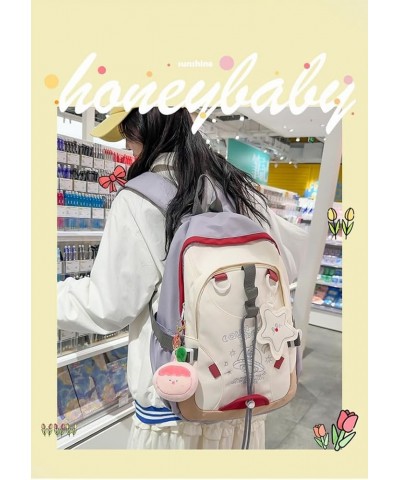 Cute Backpack Daypack Kawaii Bag, Fashion Shoulder Bag Durable Harajuku Cute Backpack Purse Hiking Travel Aesthetic (Grey) Gr...