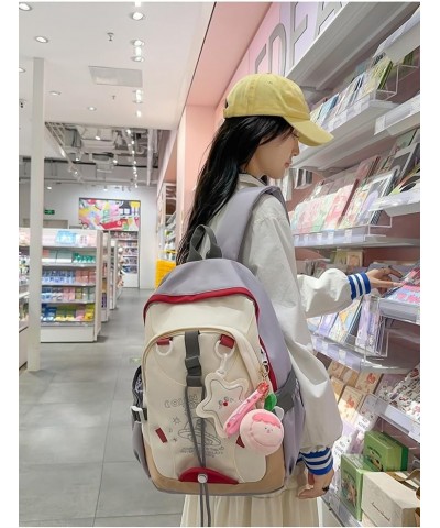 Cute Backpack Daypack Kawaii Bag, Fashion Shoulder Bag Durable Harajuku Cute Backpack Purse Hiking Travel Aesthetic (Grey) Gr...