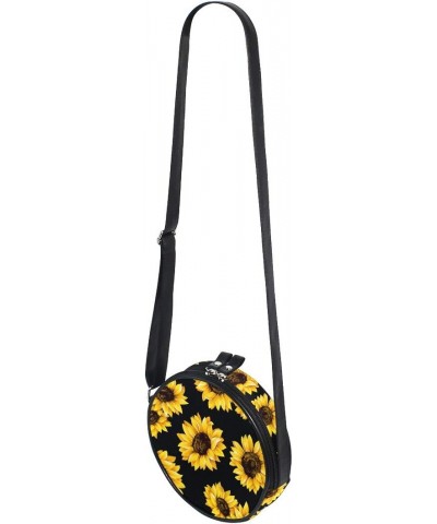 Purse Round Crossbody Bag for Women Sunflowers Circle Purse Clutch $10.56 Crossbody Bags