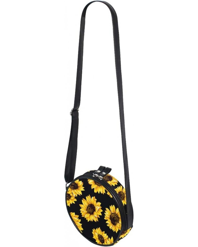 Purse Round Crossbody Bag for Women Sunflowers Circle Purse Clutch $10.56 Crossbody Bags