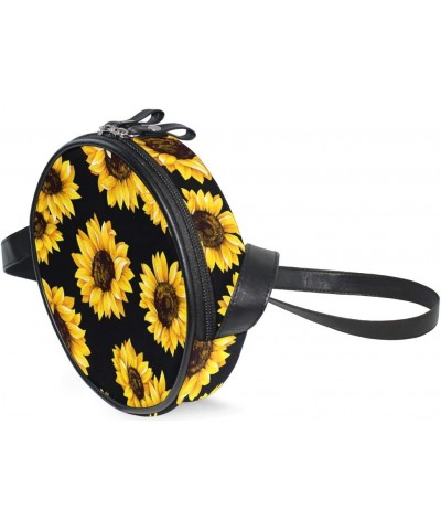 Purse Round Crossbody Bag for Women Sunflowers Circle Purse Clutch $10.56 Crossbody Bags