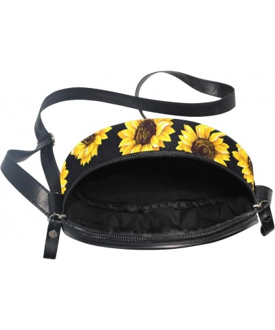 Purse Round Crossbody Bag for Women Sunflowers Circle Purse Clutch $10.56 Crossbody Bags