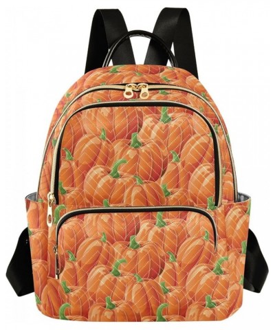 Orange Pumpkin Women's Backpack Purse Causal Daypack Work Travel College Business Trip Bag Shoulder Bag Medium $16.55 Backpacks