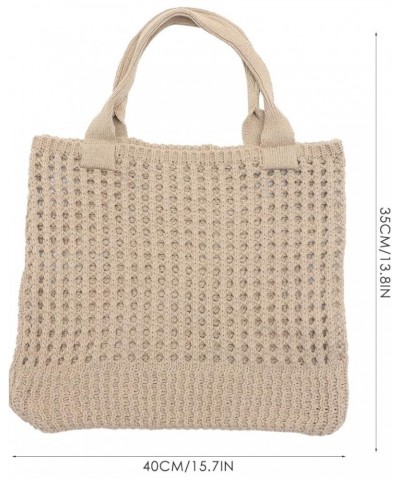 Women Straw Woven Summer Beach Bag Tote Shoulder Handmade Weaving Handbag Khaki $8.64 Totes