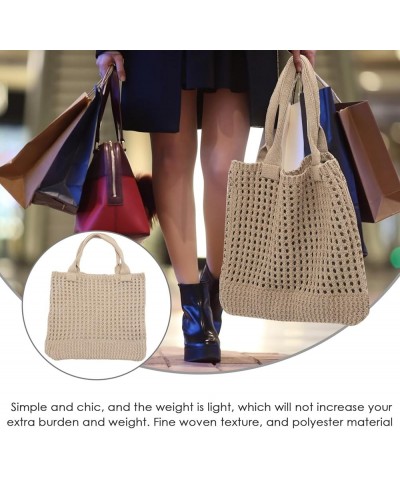 Women Straw Woven Summer Beach Bag Tote Shoulder Handmade Weaving Handbag Khaki $8.64 Totes