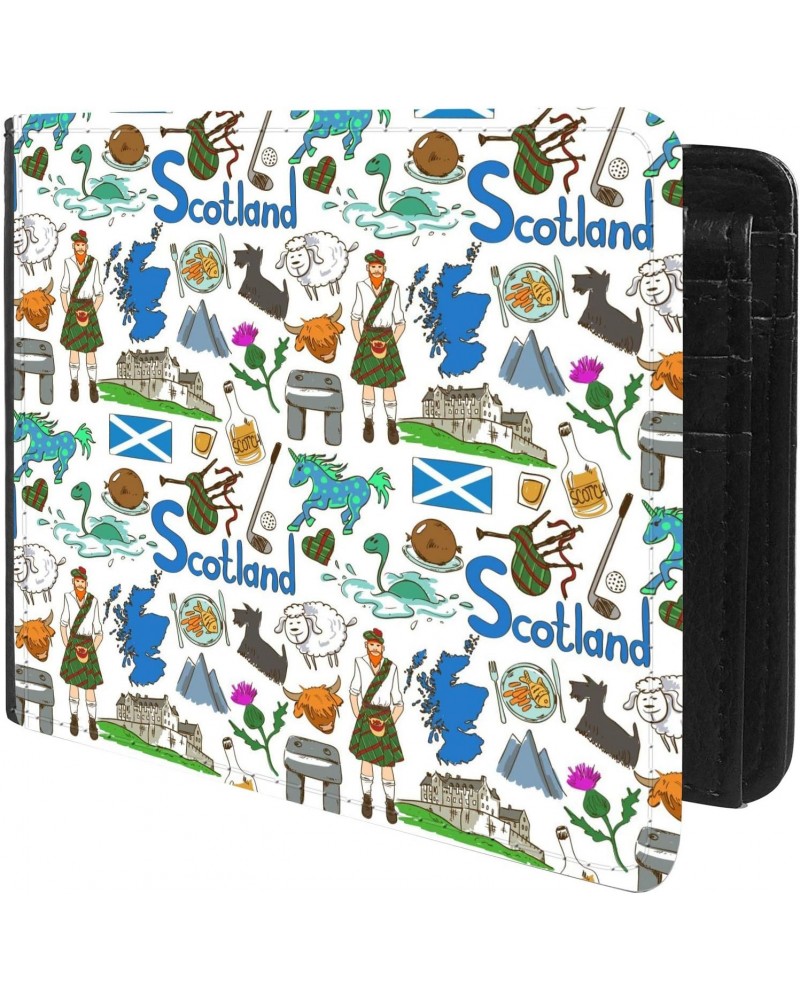 Unique Desige Pattern - Fun colorful sketch Scottish pattern?, Slim Front Pocket Wallet Billfold RFID Blocking $12.09 Wallets