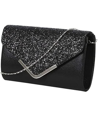 Women's Evening Handbags Evening Clutch Evening Bag Flash Elegant Clutch, Gold, Silver, Pink (Black) Shiny Handbag Black $39....