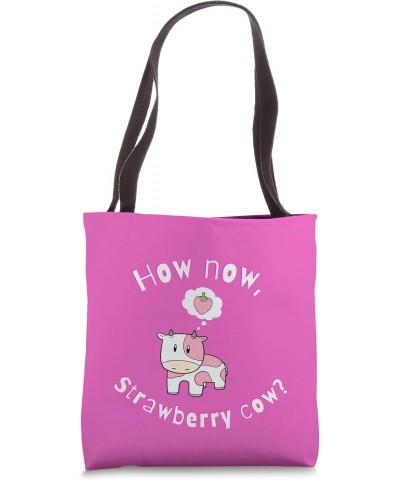 Cute Pink Strawberry Cow Print, Strawberry Milk, Kawaii Cow Tote Bag $11.50 Totes