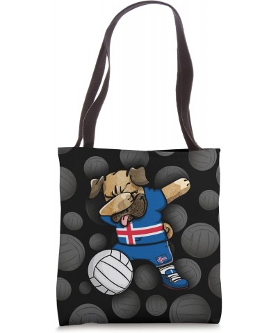 Dabbing Pug Iceland Volleyball Fans Jersey Icelandic Sport Tote Bag $14.43 Totes