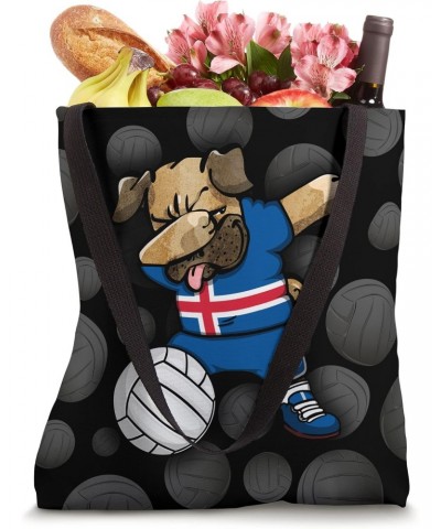 Dabbing Pug Iceland Volleyball Fans Jersey Icelandic Sport Tote Bag $14.43 Totes