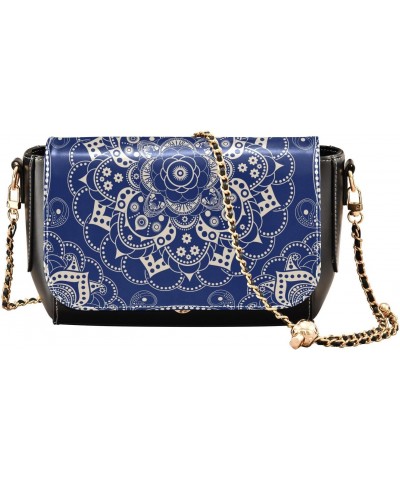 Blue Mandala Floral Boho Crossbody bags for Women Small Crossbody Purses with Adjustable Strap Wallet Purse Shoulder Handbags...