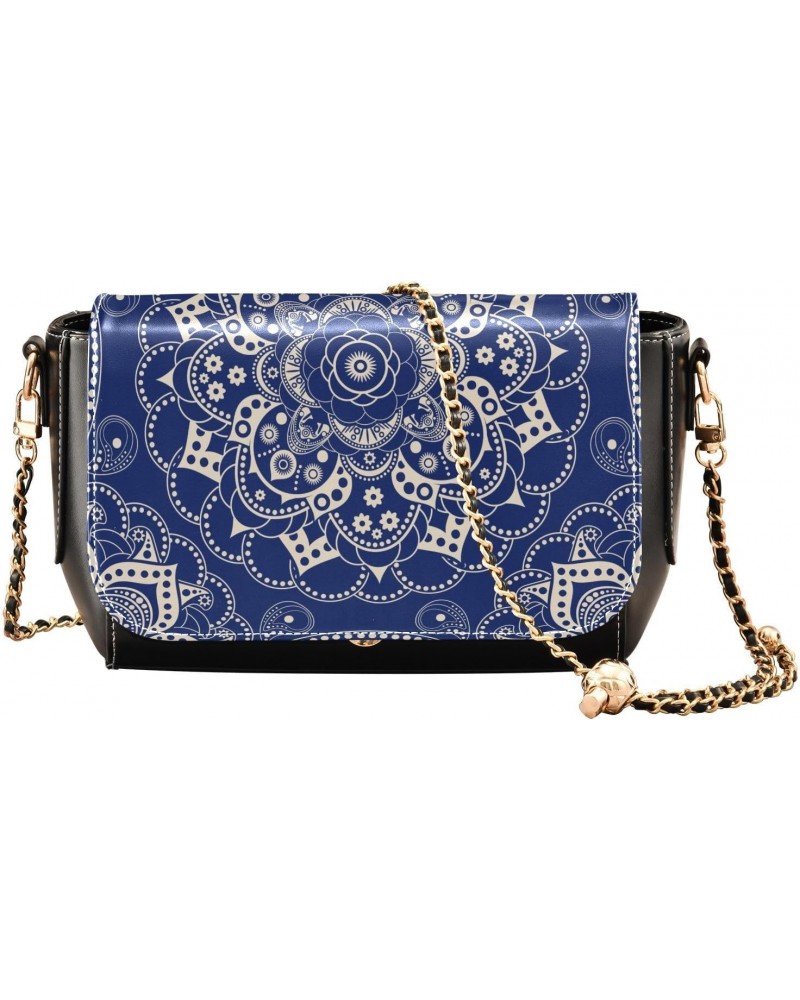 Blue Mandala Floral Boho Crossbody bags for Women Small Crossbody Purses with Adjustable Strap Wallet Purse Shoulder Handbags...