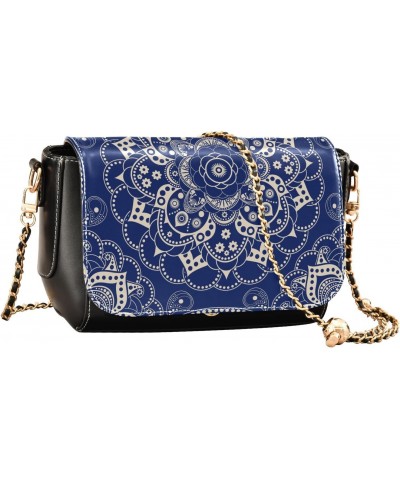 Blue Mandala Floral Boho Crossbody bags for Women Small Crossbody Purses with Adjustable Strap Wallet Purse Shoulder Handbags...