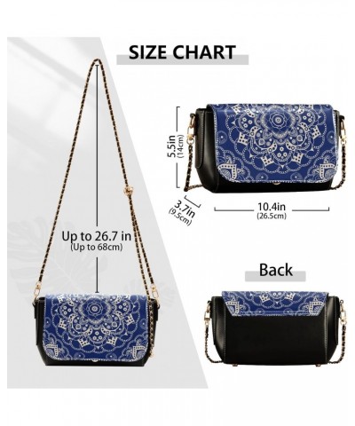 Blue Mandala Floral Boho Crossbody bags for Women Small Crossbody Purses with Adjustable Strap Wallet Purse Shoulder Handbags...