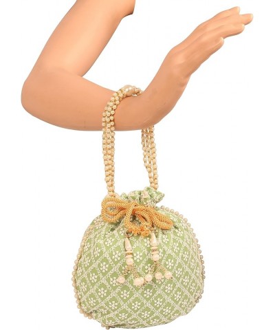 beaded hand embroidered evening purse handbag vintage party wedding gift for women. gold pearl Parrot Green 9"x8 $13.20 Eveni...