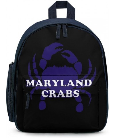 Maryland Crabs Funny Backpack Small Casual Daypack Purse Travel Bag with Adjustable Strap Cute Print Blue-style $15.29 Backpacks