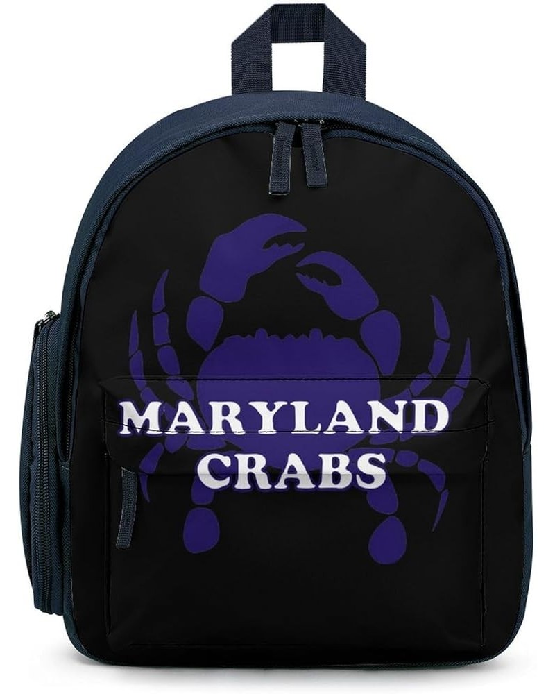 Maryland Crabs Funny Backpack Small Casual Daypack Purse Travel Bag with Adjustable Strap Cute Print Blue-style $15.29 Backpacks