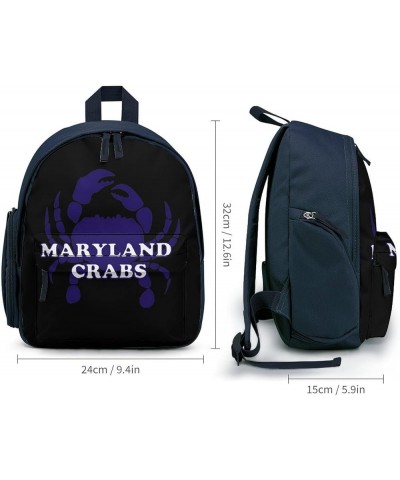 Maryland Crabs Funny Backpack Small Casual Daypack Purse Travel Bag with Adjustable Strap Cute Print Blue-style $15.29 Backpacks