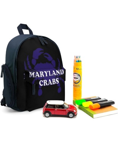 Maryland Crabs Funny Backpack Small Casual Daypack Purse Travel Bag with Adjustable Strap Cute Print Blue-style $15.29 Backpacks