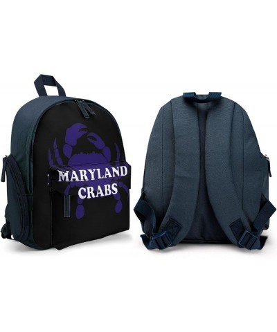 Maryland Crabs Funny Backpack Small Casual Daypack Purse Travel Bag with Adjustable Strap Cute Print Blue-style $15.29 Backpacks