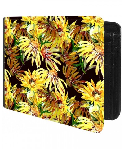 Unique Desige Pattern - Oil painting of sunflower, Slim Front Pocket Wallet Billfold RFID Blocking $10.63 Wallets