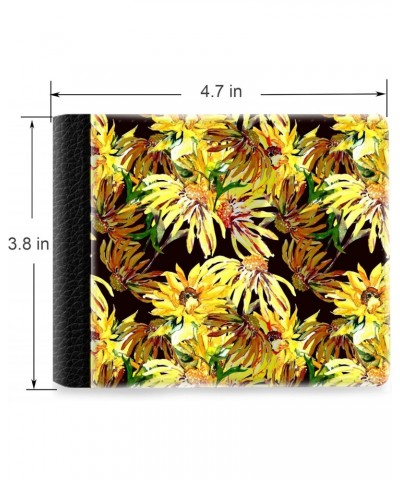 Unique Desige Pattern - Oil painting of sunflower, Slim Front Pocket Wallet Billfold RFID Blocking $10.63 Wallets