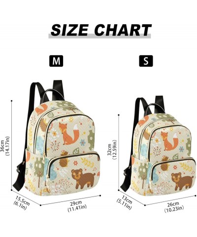 Travel Backpack Purse for Women Fashion Anti-theft Work Casual Fox Bear Deer Cute Daypack Shoulder Bag Medium Size Medium $15...