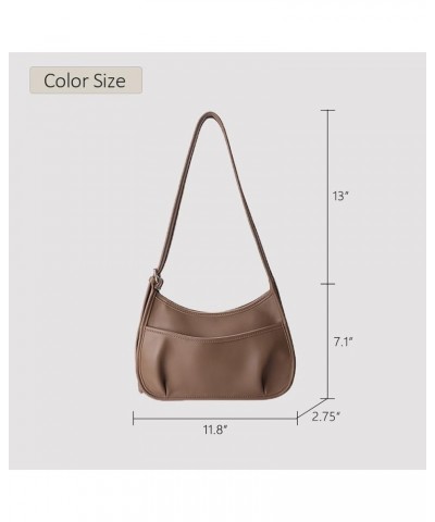 Shoulder Bags for Women Soft Small Clutch Purses PU Leather Hobo Crossbody White Dumpling Bags with Outer Pocket Brown $19.69...