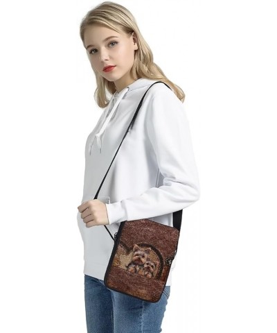 Women Teens Shoulder Crossbody Bag, Lightweight Zipper Messenger Bags for Travel School Tribal Yorkshire Terrier - Brown $11....