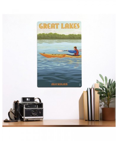 12x18 Inch Metal Sign, Great Lakes, Michigan, Kayak Scene $26.54 Totes