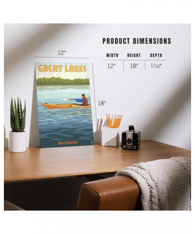 12x18 Inch Metal Sign, Great Lakes, Michigan, Kayak Scene $26.54 Totes