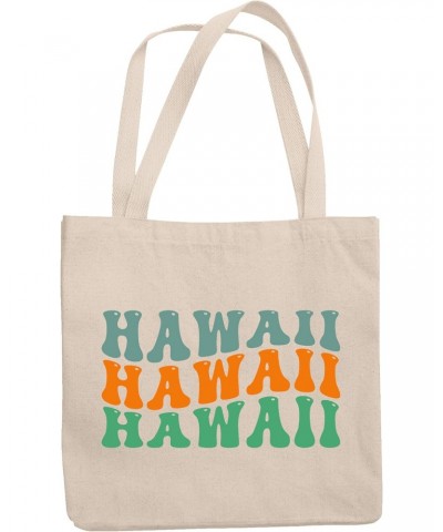 Hawaii, America, USA or US State, Groovy Retro Wavy Text Merch Gift, 12oz Canvas Tote Bag $12.15 Totes