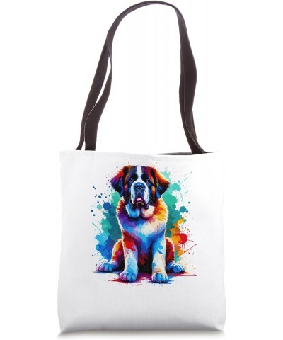 Colorful Splash Art St. Bernard Dog St. Bernards Tote Bag $10.12 Totes