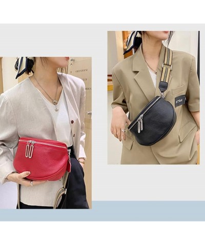 Genuine Leather Saddle Handbag for Women Shoulder Bag Large Capacity Chest Bag Crossbody Purse Beige $44.10 Totes