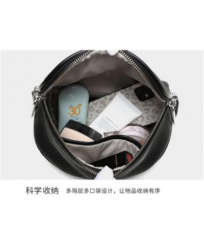 Genuine Leather Saddle Handbag for Women Shoulder Bag Large Capacity Chest Bag Crossbody Purse Beige $44.10 Totes