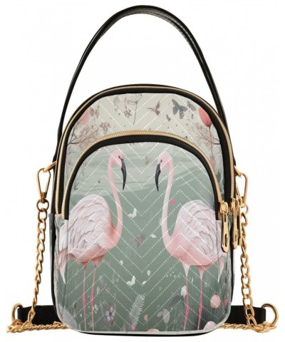 Flamingo Shoulder Bags for Women Retro Classic Handbag Purse Small Purses with Chain $11.96 Totes