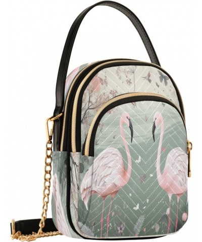 Flamingo Shoulder Bags for Women Retro Classic Handbag Purse Small Purses with Chain $11.96 Totes