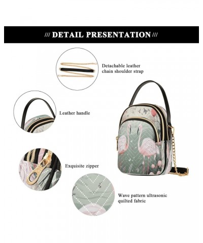 Flamingo Shoulder Bags for Women Retro Classic Handbag Purse Small Purses with Chain $11.96 Totes